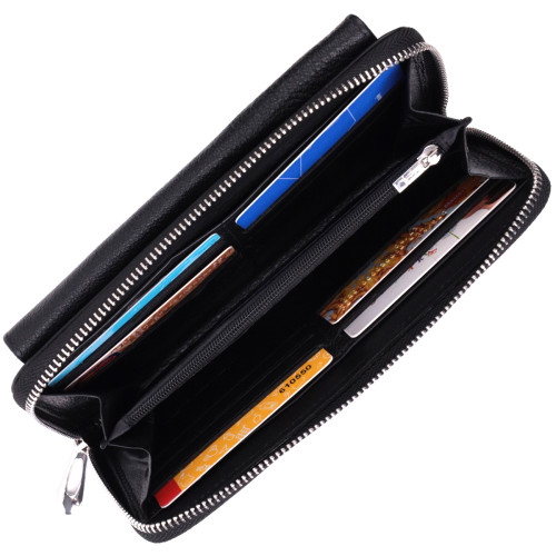 Функциональный кошелек-клатч унисекс из натуральной кожи ST Leather 22529 Черный