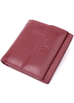 Небольшой женский кошелек с монетницей снаружи из натуральной кожи ST Leather 22544 Бордовый