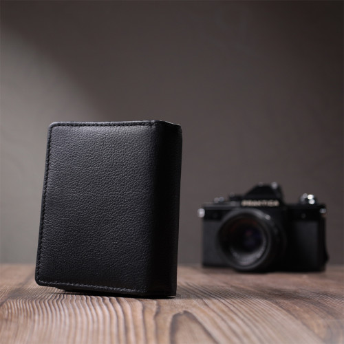 Женский кошелек с монетницей и блоком для пропусков из натуральной кожи ST Leather 22713 Черный