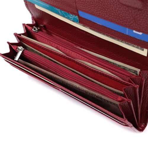 Лакированный женский кошелек с фактурой под рептилию из натуральной кожи ST Leather 22717 Красный