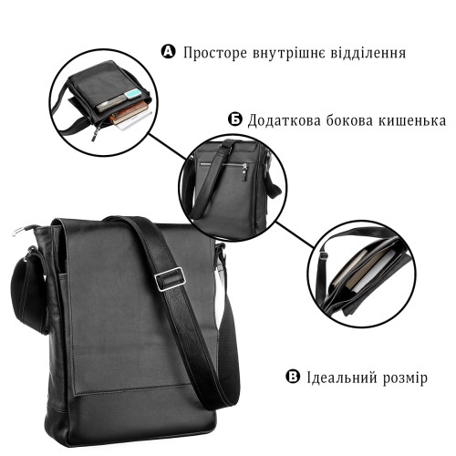 Сумка SHVIGEL 11079 шкіряна Чорна
