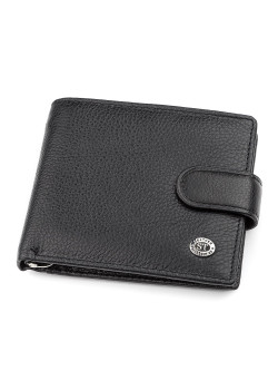 Чоловічий гаманець ST Leather 18309 (ST113-1) із Затискачачем для грошей Чорний
