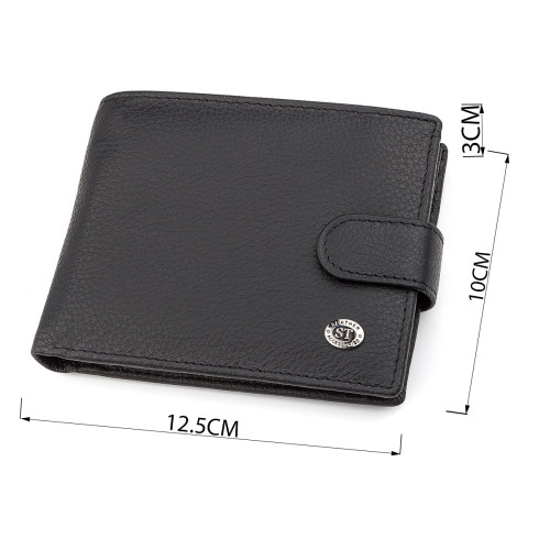 Чоловічий гаманець ST Leather 18328 (ST137) італійська шкіра Чорний