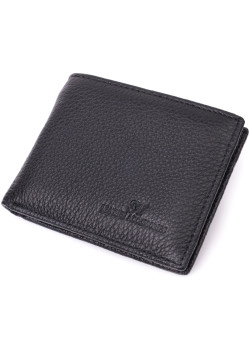 Якісний затиск із натуральної шкіри ST Leather 22472 Чорний