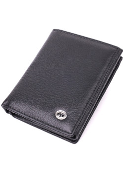 Бумажник вертикального формата из натуральной кожи ST Leather 22474 Черный