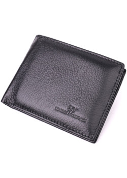 Зручне чоловіче портмоне з натуральної шкіри ST Leather 22482 Чорний