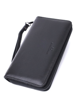 Чоловічий клатч із блоком для карт з натуральної шкіри ST Leather 22694 Чорний