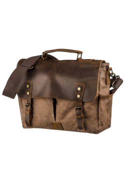 Солідний портфель на плече Vintage 20119 Коричневий