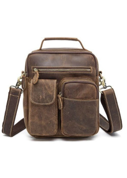 Сумка мужская Crazy horse Vintage 14692 Коричневая