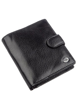 Невеликий шкіряний гаманець для чоловіків ST Leather 18832 Чорний