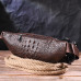 Модна поясна сумка з натуральної шкіри з фактурою під крокодила 21298 Vintage Коричнева