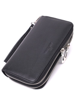 Чоловічий клатч на два відділення з натуральної шкіри ST Leather 22531 Чорний