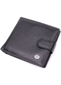 Чоловічий трендовий гаманець із натуральної шкіри ST Leather 22553 Чорний