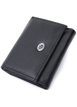 Небольшое женское портмоне с монетницей из натуральной кожи ST Leather 22730 Черный