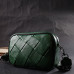 Интересная кожаная сумка с переплетами для стильных женщин Vintage 22410 Зеленая