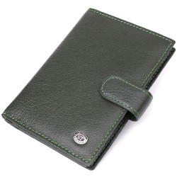 Оригинальная обложка на документы унисекс из натуральной кожи ST Leather 23119 Зеленый