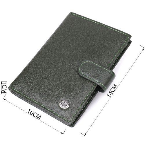 Оригинальная обложка на документы унисекс из натуральной кожи ST Leather 23119 Зеленый