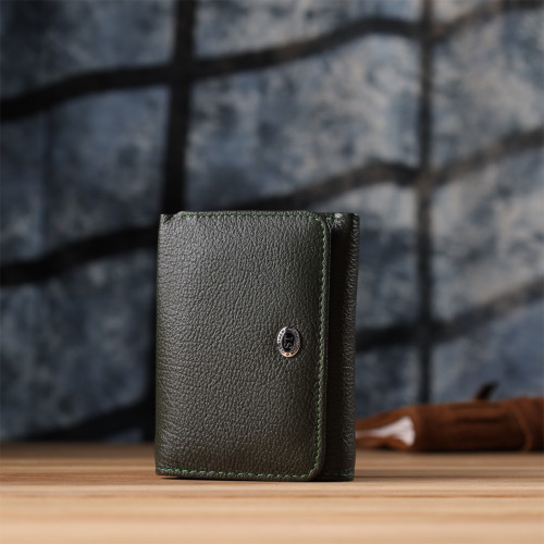 Женский кошелек компактного размера из натуральной кожи ST Leather 23072 Зеленый