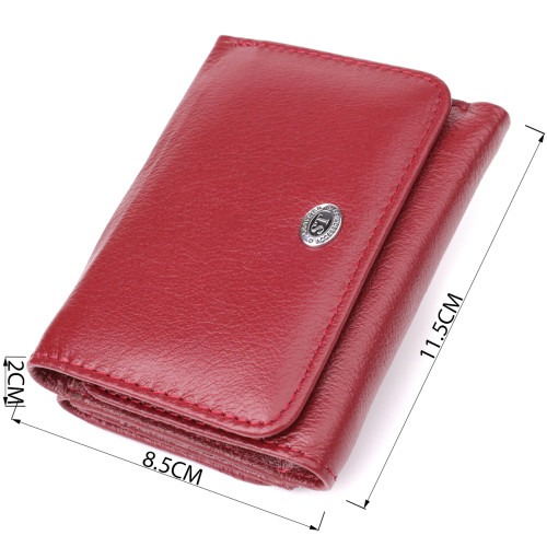 Компактный женский кошелек из натуральной кожи ST Leather 23073 Бордовый