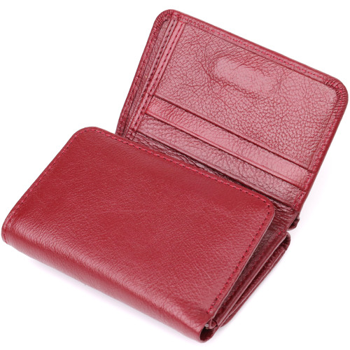 Компактный женский кошелек из натуральной кожи ST Leather 23073 Бордовый