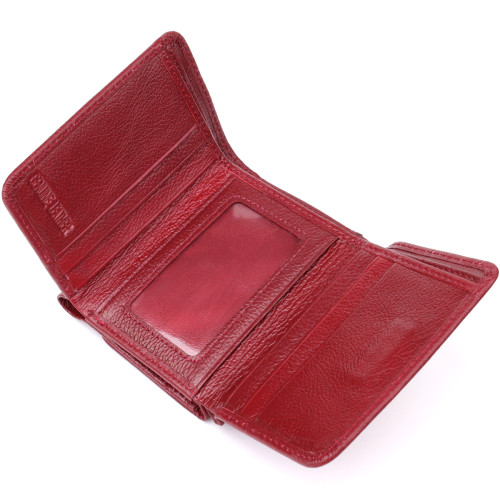 Компактный женский кошелек из натуральной кожи ST Leather 23073 Бордовый