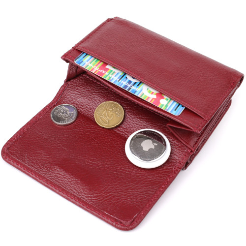Компактный женский кошелек из натуральной кожи ST Leather 23073 Бордовый