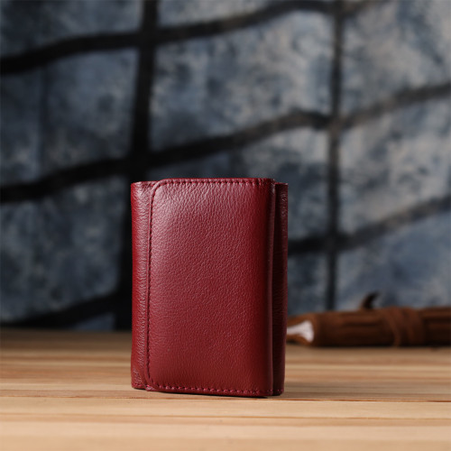 Компактный женский кошелек из натуральной кожи ST Leather 23073 Бордовый