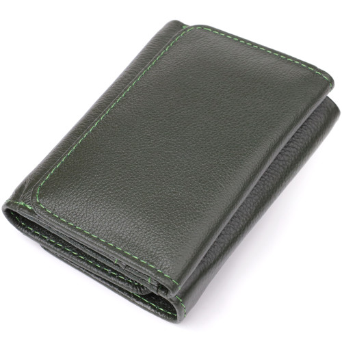 Маленький кошелек удобного формата из натуральной кожи ST Leather 23076 Зеленый