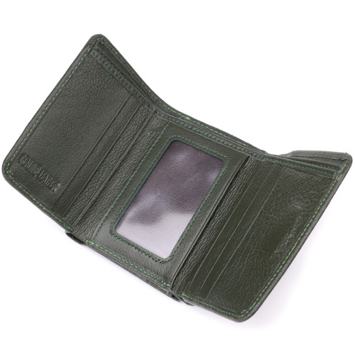 Маленький кошелек удобного формата из натуральной кожи ST Leather 23076 Зеленый