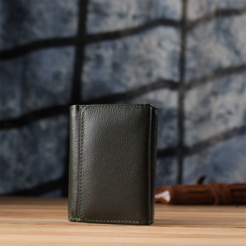 Маленький кошелек удобного формата из натуральной кожи ST Leather 23076 Зеленый