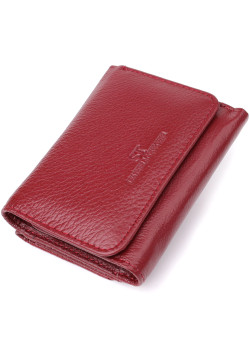 Компактный кошелек удобного формата из натуральной кожи ST Leather 23077 Бордовый
