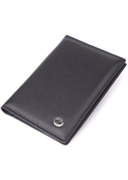 Стильная обложка на паспорт универсального формата из натуральной кожи ST Leather 23078 Черный