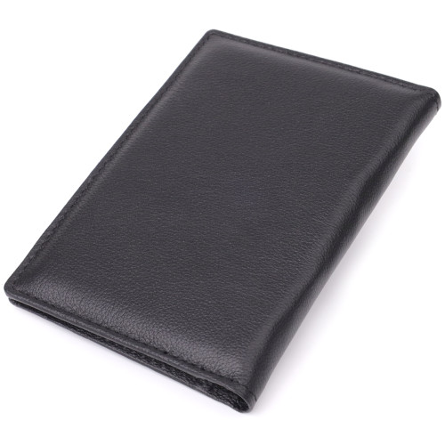 Стильная обложка на паспорт универсального формата из натуральной кожи ST Leather 23078 Черный