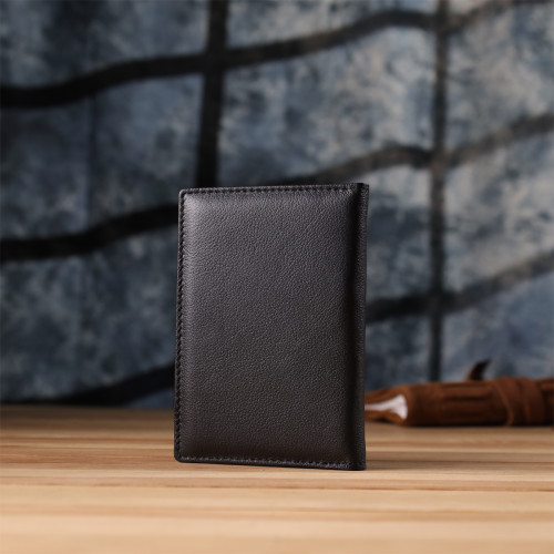 Стильная обложка на паспорт универсального формата из натуральной кожи ST Leather 23078 Черный