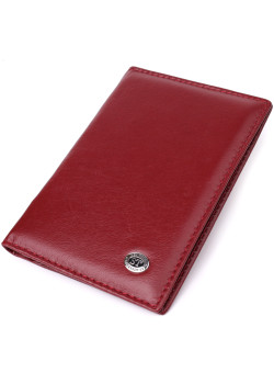 Красивая обложка на паспорт универсального формата из натуральной кожи ST Leather 23079 Бордовый