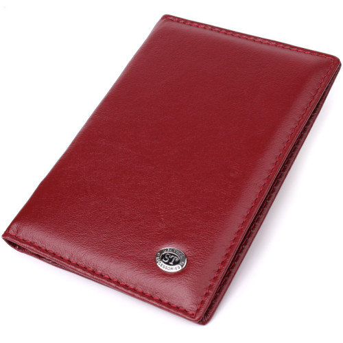 Красивая обложка на паспорт универсального формата из натуральной кожи ST Leather 23079 Бордовый