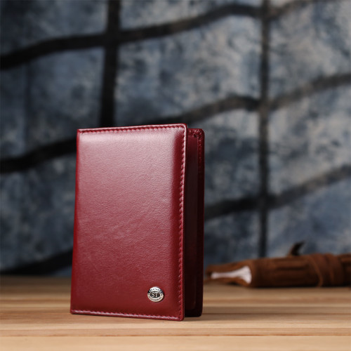Красивая обложка на паспорт универсального формата из натуральной кожи ST Leather 23079 Бордовый