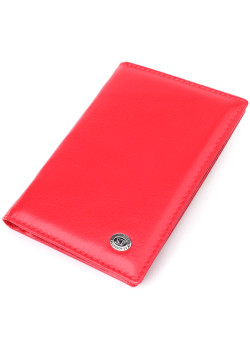 Яркая обложка на паспорт универсального формата из натуральной кожи ST Leather 23080 Красный