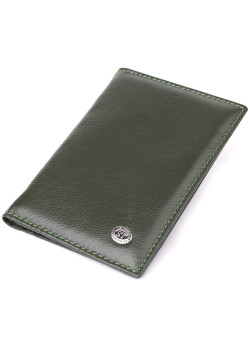 Практичная обложка на паспорт универсального формата из натуральной кожи ST Leather 23081 Зеленый