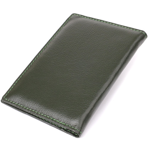 Практичная обложка на паспорт универсального формата из натуральной кожи ST Leather 23081 Зеленый