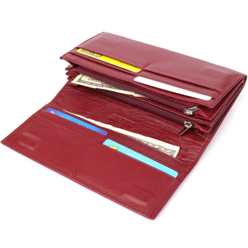 Женский кошелек с карманом для телефона из натуральной кожи ST Leather 23069 Бордовый