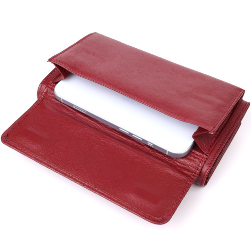 Женский кошелек с карманом для телефона из натуральной кожи ST Leather 23069 Бордовый