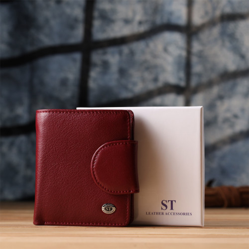 Женский кошелек вертикального формата из натуральной кожи ST Leather 23071 Бордовый