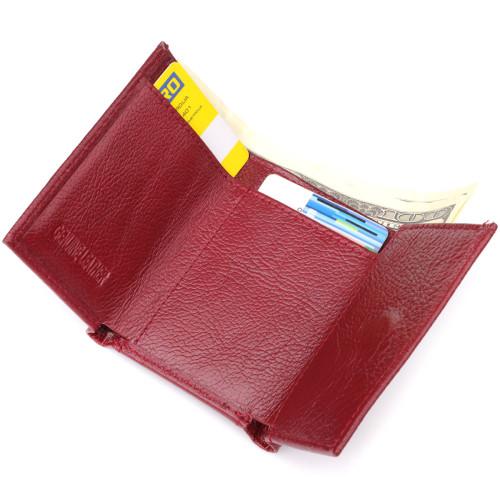 Мініатюрний жіночий гаманець із натуральної шкіри ST Leather 23082 Бордовий