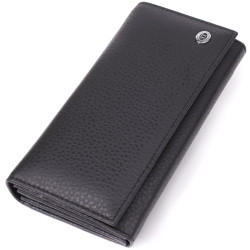 Жіночий вертикальний гаманець із натуральної шкіри ST Leather 23084 Чорний
