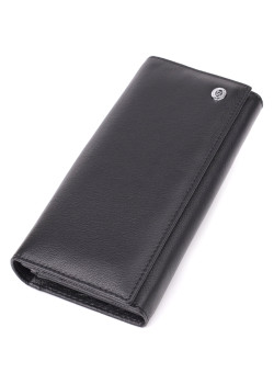 Солідний жіночий гаманець із натуральної шкіри ST Leather 23088 Чорний