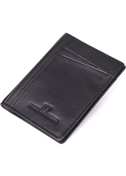 Чоловічий гаманець для карток із натуральної шкіри ST Leather 23091 Чорний