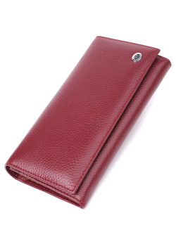 Практичний гаманець для жінок із натуральної шкіри ST Leather 23098 Бордовий
