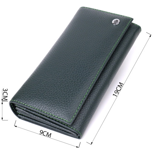 Модный кошелек для женщин из натуральной кожи ST Leather 23099 Зеленый