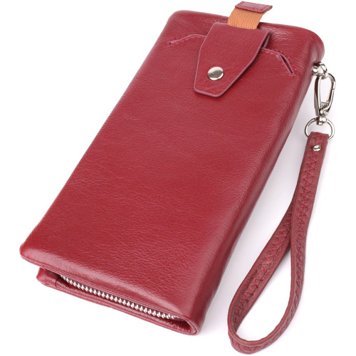 Кожаный женский кошелек-клатч с отделением под телефон ST Leather 23102 Бордовый